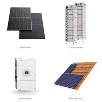 Système complet de panneaux solaires hybrides 5 kW 10 kW 15 kW 20 kW 30 kW, système d'énergie solaire domestique tout-en-un avec batterie