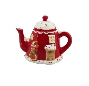Casa natale di ceramica <span class=keywords><strong>teiera</strong></span> <span class=keywords><strong>rossa</strong></span> - Product Image 1