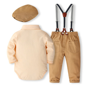 Autunno ragazzo camicia tuta pantaloni cappello abiti formali <span class=keywords><strong>Set</strong></span> vestiti per il bambino da festa per gentiluomo <span class=keywords><strong>Set</strong></span> di vestiti - Product Image 2