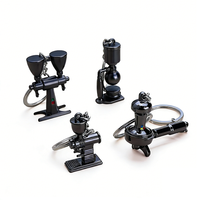 Porte-clés en métal en forme de mini cafetière Moka 3D, pendentif pour machine à café, accessoires cadeaux d'affaires pour hommes et femmes, vente en gros