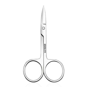Stainless Steel Beauty Scissors Sharp Tip Straight Blade For Eyebrow <b>Nose</b> Hair Trimming Makeup Use - Product Image 3
