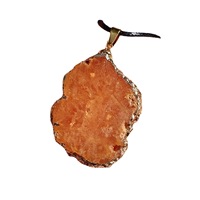 Collier Pendentif en Cristal Naturel Brut, Collier en Pierre Géode Druzy Colorée, Bijoux en Pierre Précieuse sur Cordon Noir pour Femme, Vente en Gros