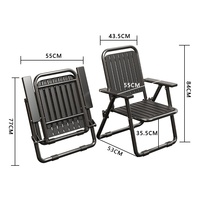 Ensemble table et chaises pliantes 2 places en fer et panneaux mélaminés, style luxe moderne, pour extérieur, petits jardins, balcons, cours