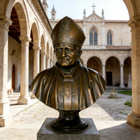 Décorations de jardin extérieur, sculptures de buste de pape en bronze de haute qualité, art religieux classique traditionnel
