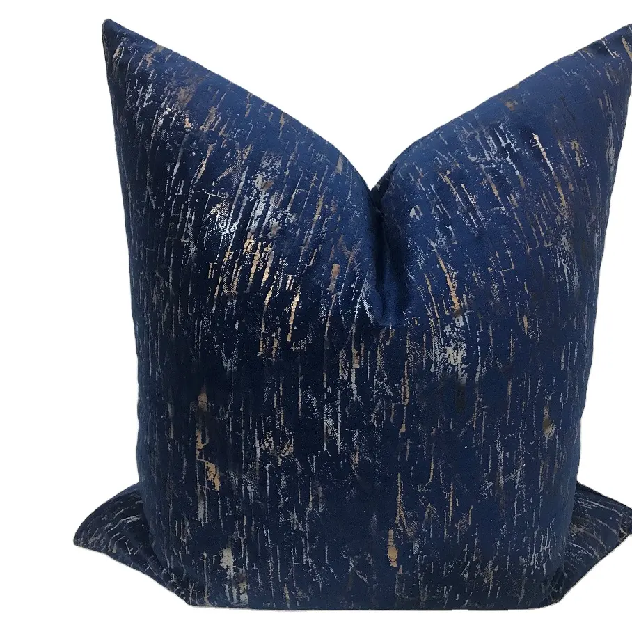 Wholesale Deep blue ash bar high quality throw pillow Square Pillow Cover for Home for Sofa can be customized
