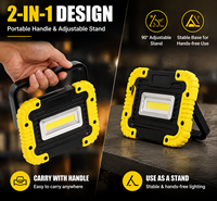 Lampe de travail LED COB à piles de 650 lumens, magnétique, portable, pour l'inspection, la réparation en garage, les situations d'urgence