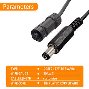 E7 Aviation Plug Waterproof IP67 Solder Male Female Threaded Front Rear Panel Mount Receptacle Connector <b>Cable</b> - Product Image 3