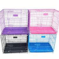 Cages pour chiens en métal rose, design moderne et luxueux, colorées, avec plateau en plastique pour chiens