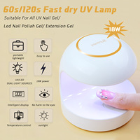 Mini Lampe à Ongles LED+UV Portable 18W pour Séchage d'un Seul Doigt avec 5 Perles LED et Minuterie 60s/120s