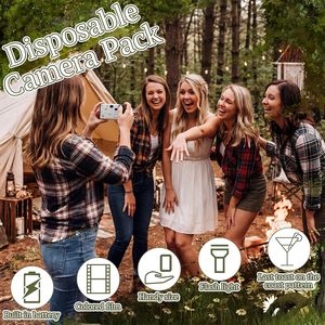 Konohan 4 <strong>Pack</strong> <strong>Disposable</strong> Single Use Film <strong>Camera</strong> with Built-In Flash for Bachelorette Party Favors Weddings &amp; Travel - Product Image 4