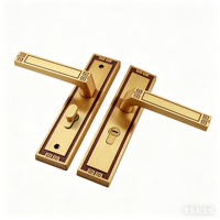 Serrure de porte intérieure haut de gamme silencieuse en cuivre pur, nouvelle poignée de mortaise dorée rétro chinoise pour chambre à coucher, sécurité en laiton massif, quincaillerie domestique