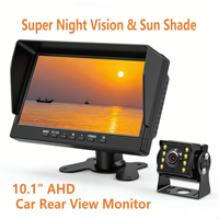 Monitor AHD de 10.1 Pulgadas 1080P con Visión Nocturna, Radar de Imagen de Reversa para Cosechadoras, Camiones Agrícolas, Sistema de Seguridad para Flotas