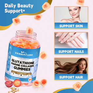 Private Label Glutathion Hautaufhellende Marine-Kollagen-Ergänzung Glutathion-Gummis zur Unterstützung der Gesundheit von Haar und Nägeln - Product Image 6