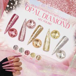 2 Esmaltes de <span class=keywords><strong>Gel</strong></span> con Diamantes de Ópalo Gratis, 20 Colores de Brillo Holográfico Brillante para Arte de Uñas de Lujo, Fórmula Segura Sin HEMA/TPO - Product Image 2