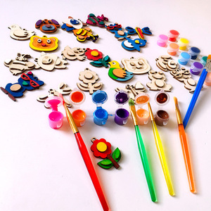 <span class=keywords><strong>Kit</strong></span> de <span class=keywords><strong>peinture</strong></span> d'aimant de réfrigérateur en bois pour bricolage-Fournitures d'artisanat d'art créatif avec aimants en bois non peints pour artisanat décoratif personnalisé - Product Image 1