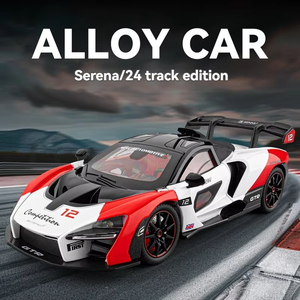 1:24 échelle <span class=keywords><strong>McLaren</strong></span> <span class=keywords><strong>Senna</strong></span> livrée moulé sous pression modèle de voiture son et lumière Pullback Supercar décorer ornement métal modèle voiture jouets - Product Image 2