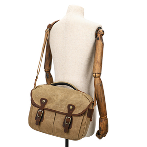 Waterproof Traveler <strong>Messenger</strong> Waxed Canvas Cross Body Water Proof <strong>Camera</strong> <strong>Bag</strong> for DSLR Mirrorless Cameras - Product Image 5