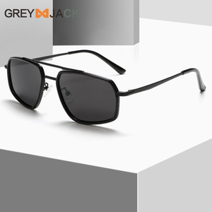 Gafas de sol polarizadas con montura cuadrada Retro para hombre, montura TR de acero inoxidable, protección UV400, tipo 3, G047 - Product Image 3