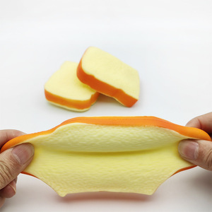 Most Popular TPR Simulation Bread Slices Shape Super Soft Slow Rebound Squeeze Stress Relief <b>Squishy</b> Toy for Kids Boys and Girls - Product Image 1