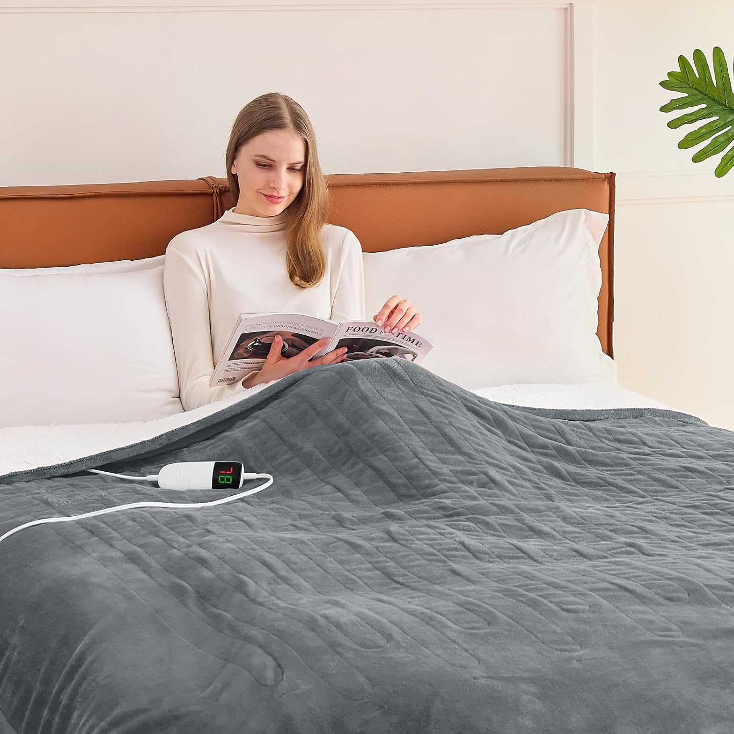 Hot Sale Recycled Polyester 120w Electric Throw Aid Sleep Heated Blankets for Winter