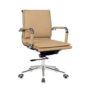 Kursi kantor rumah hitam klasik mewah, kursi jala desain putar belakang tengah untuk penggunaan komputer - Product Image 4