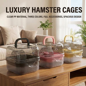 Grande cage transparente de luxe en PP pour hamster, <span class=keywords><strong>habitat</strong></span> spacieux et portable avec poignée de transport pour la maison et les voyages - Product Image 5