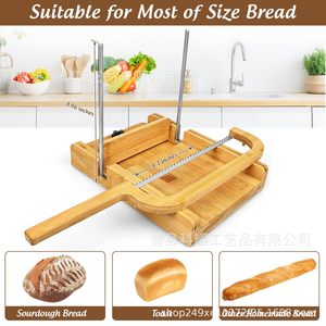 Bamboo <b>Bread</b> Cutting Board With Slicer <b>Knife</b> For Baking Tools - Product Image 3