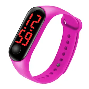 Hot Selling Cheap Wholesale Gift Kids Watch New Design Watch Silicone Fuchsine LED Watches Children Saat