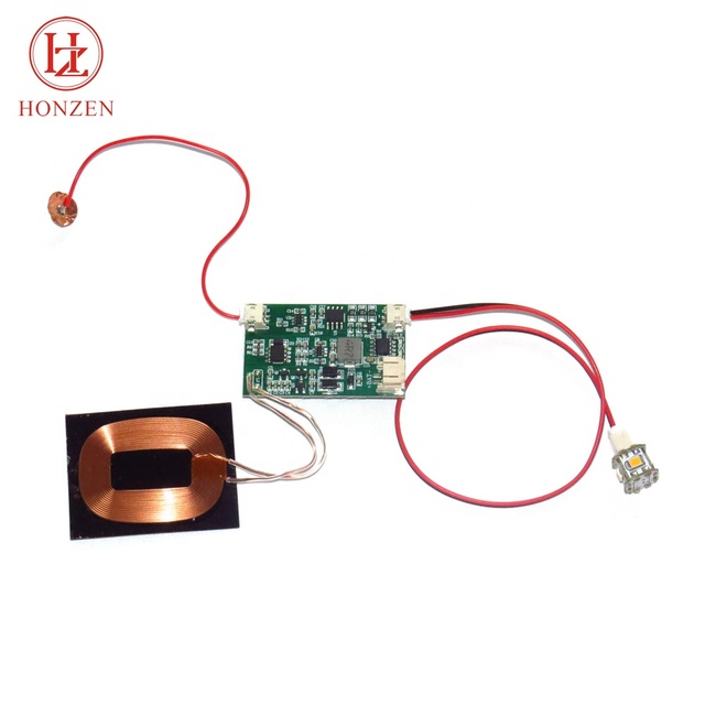 Honzen TW-B198LM High Quality Wireless Charging PCBA with 3.7V Battery Touch Sensor Warm White Light 1W SMD LEDs FR4 Material