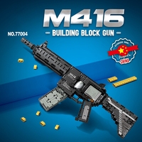 Bloques de Construcción Militares M416, Pistola de Juguete Educativa Ensamblable, Modelo MOC Compatible, Juguete de Construcción con Diseño Electrónico, ABS