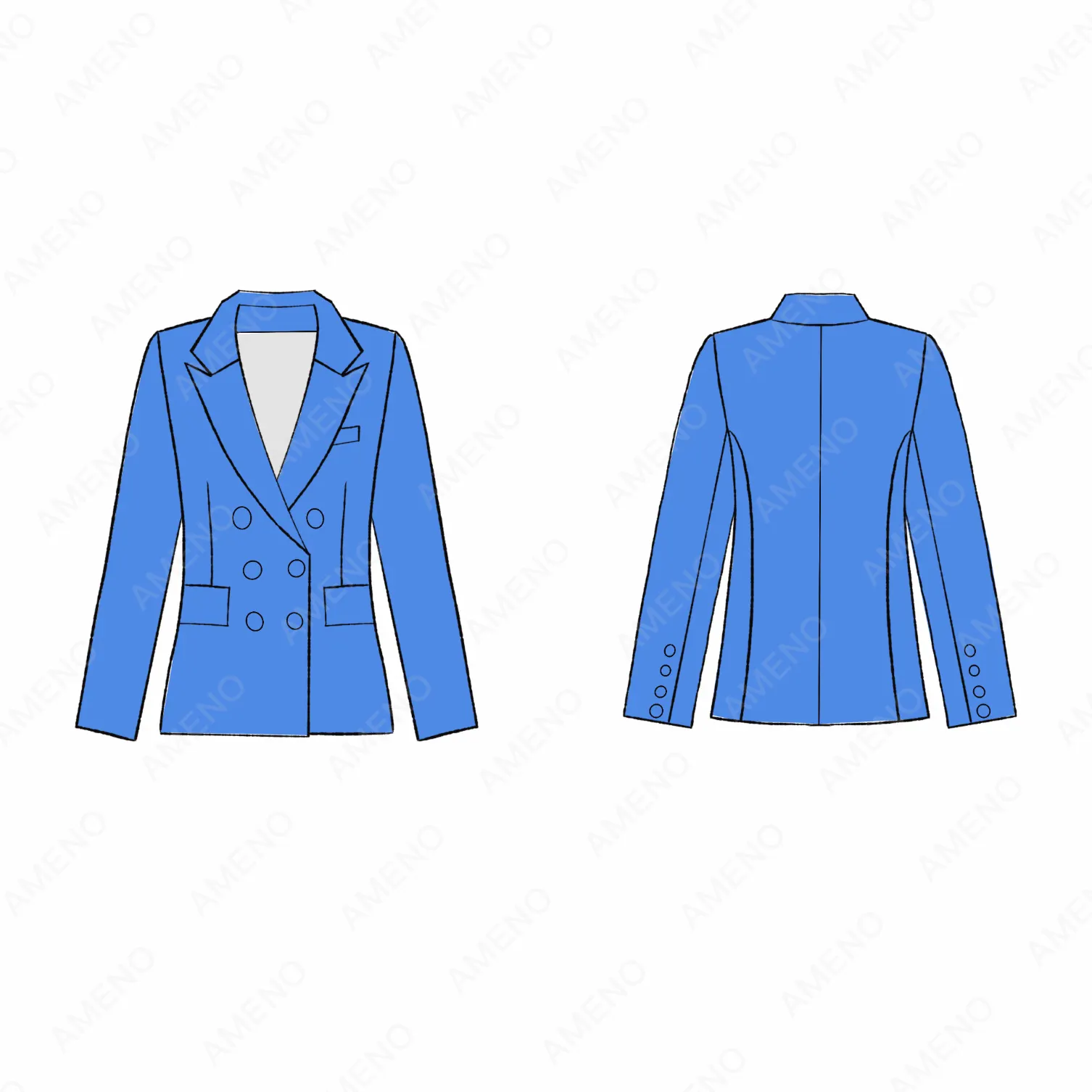 Großhandel Hochwertige Trendy Damen anzüge Büro kleidung Damen anzug Zweireiher Langarm Blazer Designs