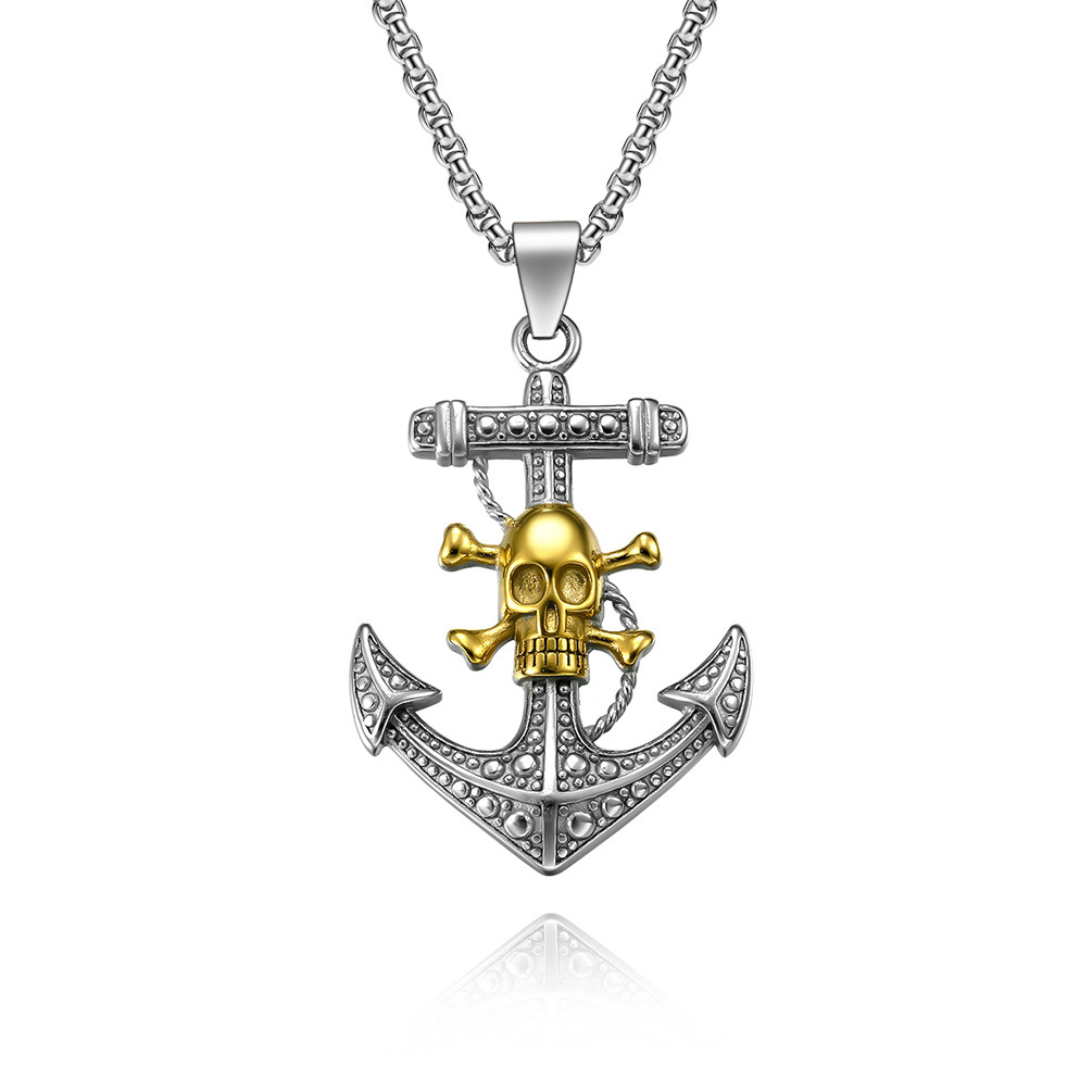 silver Gold  Pendant steel+3.0*60CM Chain