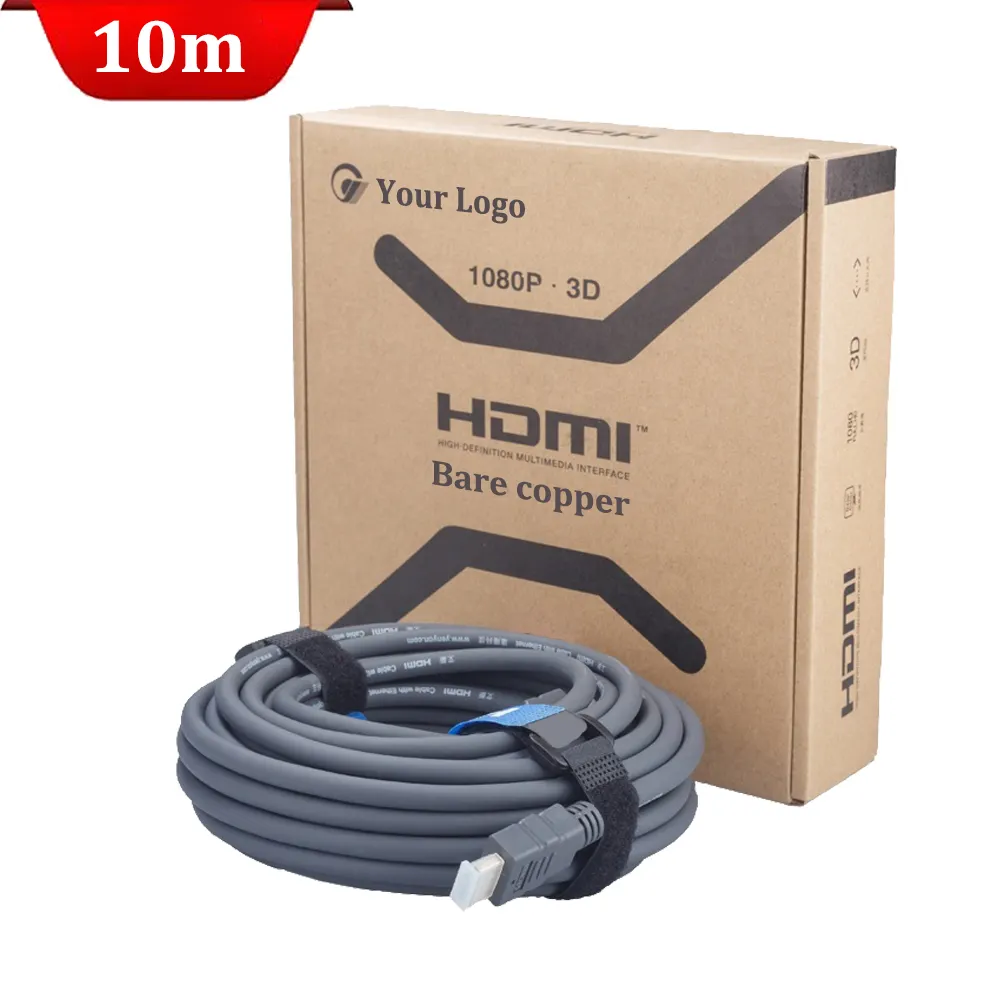 10M HDMI Cable Male To Hdmi Male UHD 48G Male Connector 1.4V 2*20awg PVC Housing Support 1080p 3D HDMI Cabo