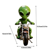 Statue de jardin en résine créative personnalisée HQ Dropshipping, Alien OVNI à moto, Ornement, Cadeaux originaux, Cadeau de bienvenue