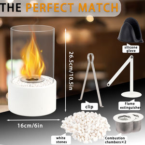 Cheminée au <span class=keywords><strong>bio</strong></span>éthanol de table en stock dans l'UE, cheminée de table à café et à manger d'intérieur, foyer à alcool transparent avec tube en verre - Product Image 2