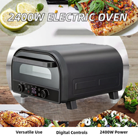 Four à pizza électrique professionnel de comptoir 2400W, pierre à pizza chauffée des deux côtés à 450 degrés pour usage domestique intérieur, fonction cuisson