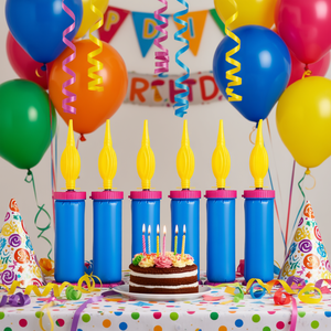 Globos Redondos de Plástico Azules Resistentes para Fiestas Infantiles, Paquete de 12 Unidades - Product Image 2