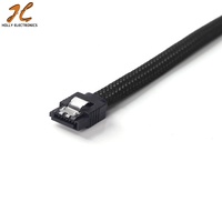 SATA 3,0 III 7pin Data 6 Gb/s Cables 50CM Premium Sleeved Nylon Negro Azul Rojo SSD HDD Conector Accesorios TUV/RoHS Certificado