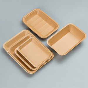 Barquettes de service jetables en papier kraft biodégradables pour barbecue commercial, boîtes à burgers et frites, plateaux pour poulet frit et hot-dogs - Product Image 1