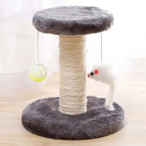 Rascador de Madera de Doble Capa para Gatos con Juguete y Pelotas, Árbol de Madera Interactivo para Escalar - Product Image 1