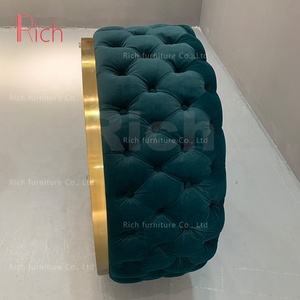 <span class=keywords><strong>Tabouret</strong></span> de pied rond en tissu <span class=keywords><strong>velours</strong></span>, style moderne, européen, offre spéciale - Product Image 6