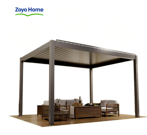 Pergola en aluminium avec toile pare-soleil à commande électrique, design écologique, pour villas méditerranéennes et cafés, Zoyo Home ZOYO-033, très demandée - Product Image 2