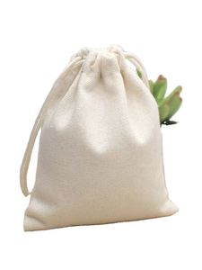 Sacs en tissu naturel 12x15cm, sacs sachets, sacs en coton avec cordon de serrage pour fêtes, mariages, rangement domestique et artisanat DIY - Product Image 3