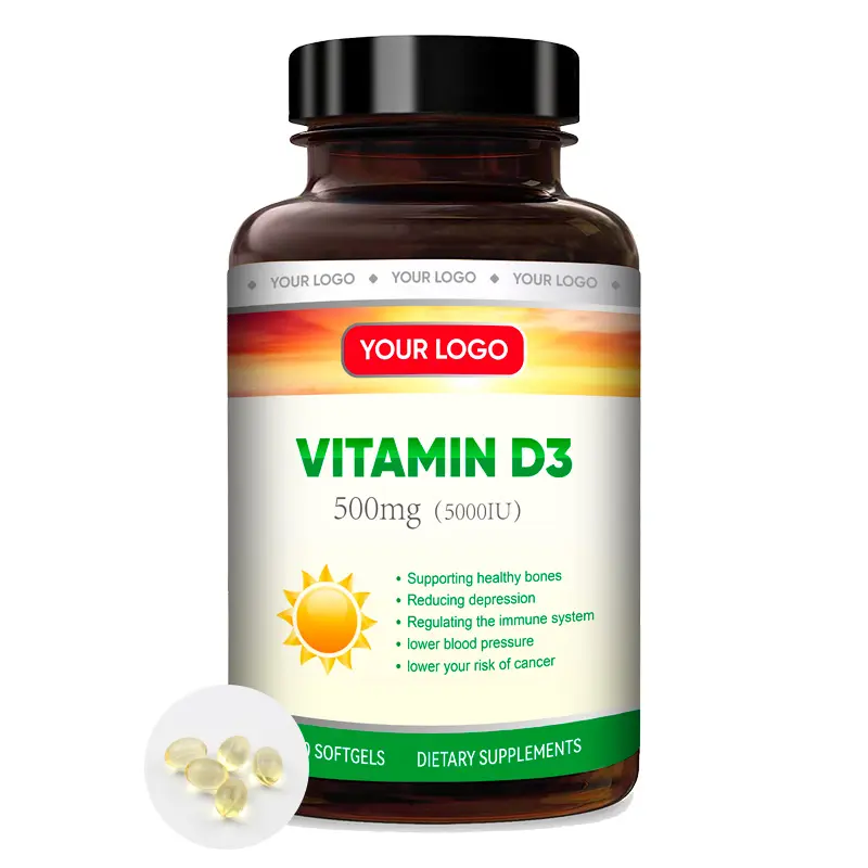 Kustom Kustom ca vitamin d3 softgels kapsul lunak suplemen kesehatan cairan kalsium VD3 kapsul