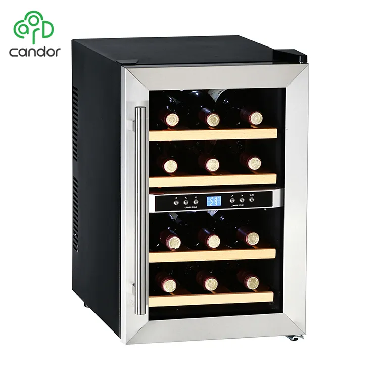 Candor Custom Thermoelectric 12 Bottles Dual Zone Wine Coolers mit LCD Display CW-34ADT