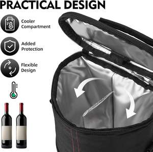 Sac isotherme personnalisé pour 2 bouteilles <span class=keywords><strong>de</strong></span> vin avec doublure en aluminium plus épaisse pour les voyages, les fêtes, les pique-niques et les restaurants - Product Image 2