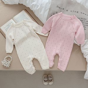 Tuta Super carina per bambine <span class=keywords><strong>in</strong></span> primavera autunno vestiti per neonati da bambino tinta unita <span class=keywords><strong>in</strong></span> cotone a <span class=keywords><strong>maglia</strong></span> comodi tutine - Product Image 1