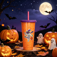 Gobelet magique pour boissons froides, sans BPA, cadeau amusant, 24 oz, plastique rigide, changeant de couleur, pour Halloween