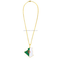 Collier de pièces de monnaie martelé avec drapeau souvenir du Cap-Vert Grèce Algérie design personnalisé en gros pour les couples