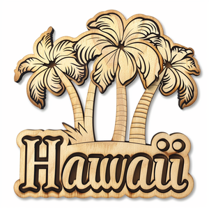 Imán de nevera de madera de diseño hueco tridimensional, imanes de neveras de corte láser, Isla marina, Hawaii, regalos de recuerdo de viaje - Product Image 6